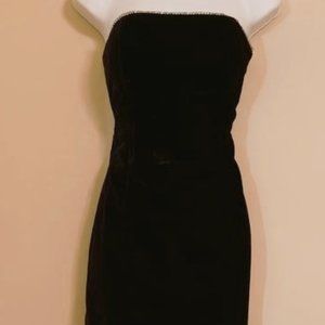 JESSICA MCCLINTOCK deep purple velvet strapless pencil prom DRESS size 7